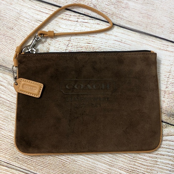 Coach Handbags - COACH • Suede Wristlet